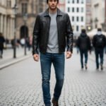 Black Leather Jacket With Collars