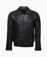 Black Leather Jacket With Collars