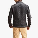 Black Leather Quilted Jacket