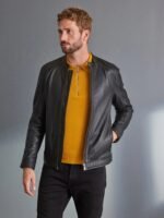 Black Signature Leather Racer Jacket