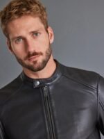 Black Signature Leather Racer Jacket