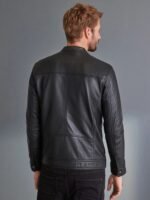 Black Signature Leather Racer Jacket