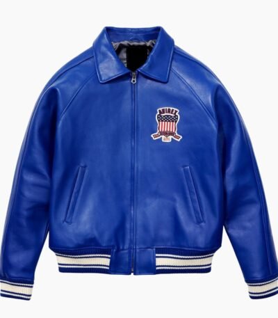 Blue Avirex Icon Leather Jacket