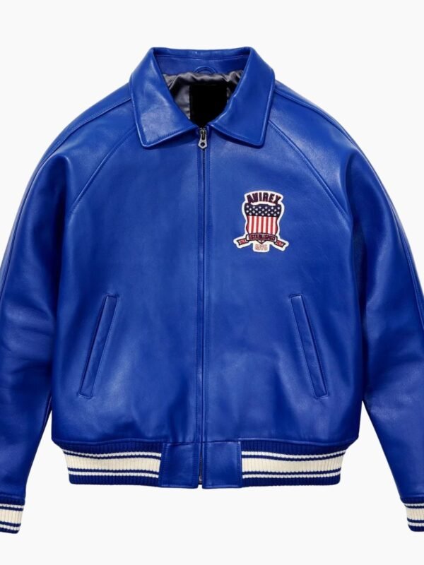 Blue Avirex Icon Leather Jacket