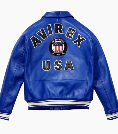 Blue Avirex Icon Leather Jacket