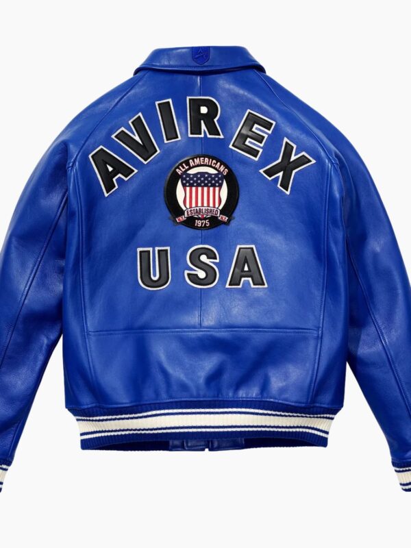 Blue Avirex Icon Leather Jacket