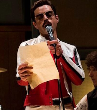 Bohemian Rhapsody Freddie Mercury Red and White Leather Jacket