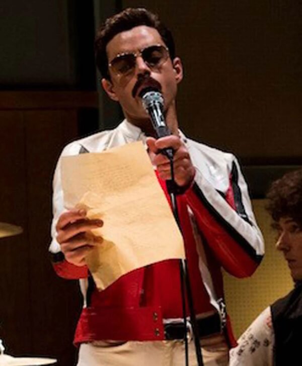 Bohemian Rhapsody Freddie Mercury Red and White Leather Jacket