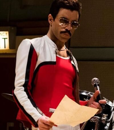 Bohemian Rhapsody Freddie Mercury Red and White Leather Jacket