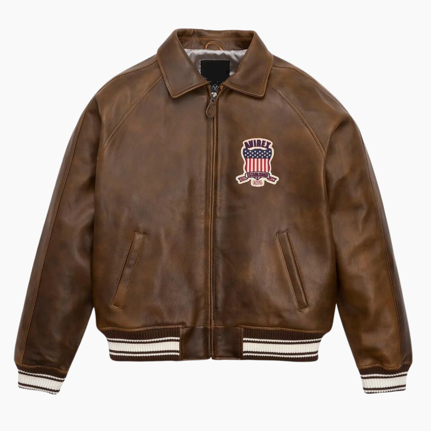 Brown Avirex Icon Leather Jacket Brown Avirex Icon Leather Jacket