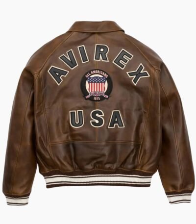 Brown Avirex Icon Leather Jacket
