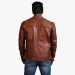 Brown Biker Quilted Leather Jacket