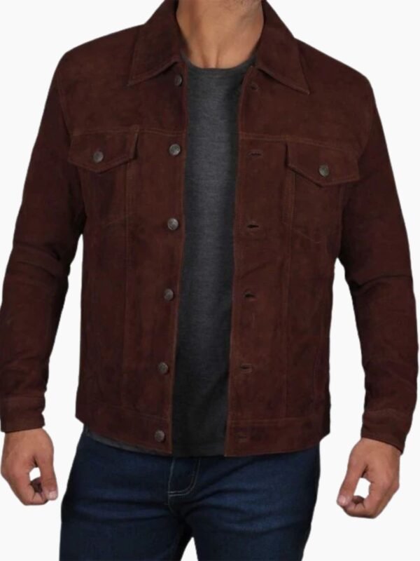 Brown Suede Leather Jacket for Men