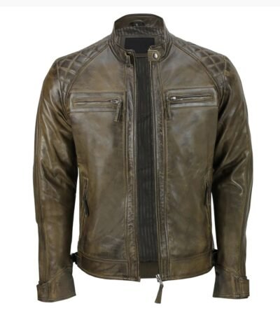 Brown Vintage Biker Leather Jacket