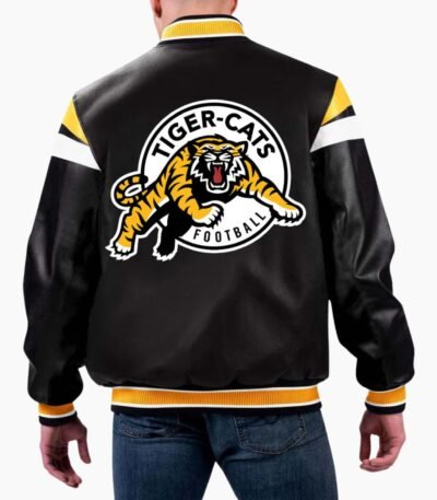 CFL Hamilton Tiger Cats Varsity Leather Jacket