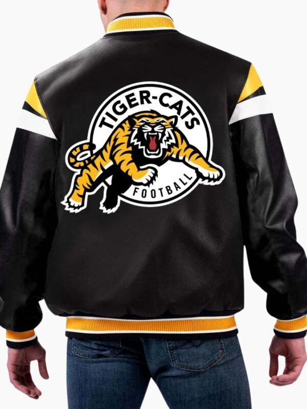 CFL Hamilton Tiger Cats Varsity Leather Jacket