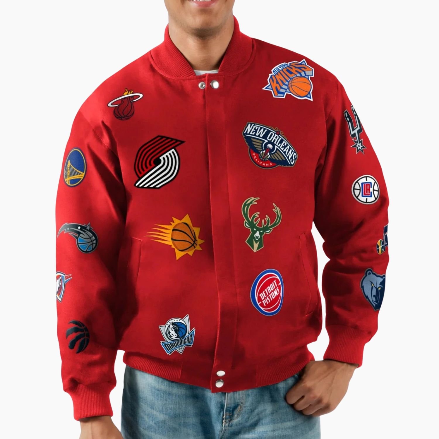 Carl Banks NBA Twill Collage Jacket Carl Banks NBA Twill Collage Jacket