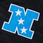 Carolina Panthers Rib Bomber Black Satin Jacket