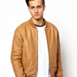 Casual Tan Brown Bomber Jacket