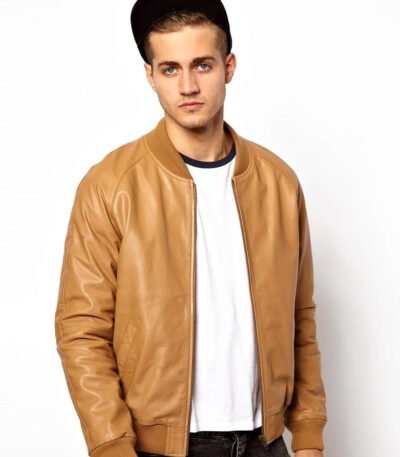 Casual Tan Brown Bomber Jacket