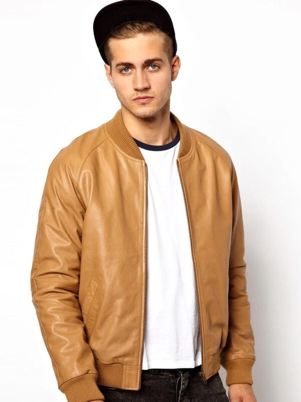 Casual Tan Brown Bomber Jacket