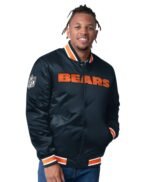 Chicago Bears Closer Navy Satin Jacket