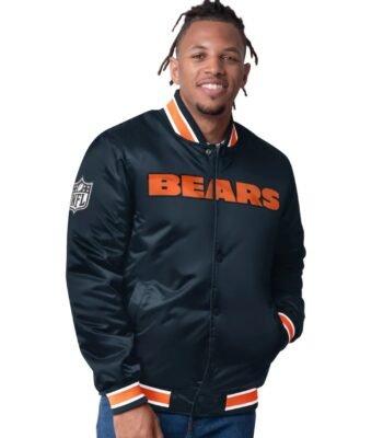 Chicago Bears Closer Navy Satin Jacket