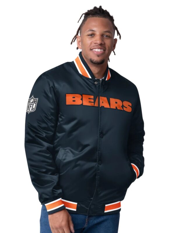 Chicago Bears Closer Navy Satin Jacket