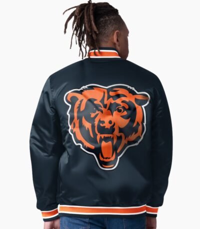 Chicago Bears Closer Navy Satin Jacket