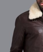 Chocolate Color Real Faux Fur Eskimo Collar Decant Jacket For Men