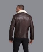 Chocolate Color Real Faux Fur Eskimo Collar Decant Jacket For Men