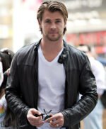 Chris Hemsworth Black Stylish Leather Jacket