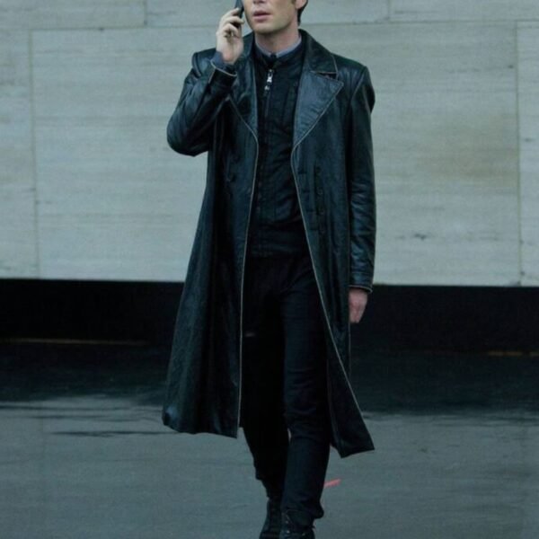 Cillian Murphy In Time Long Leather Coat