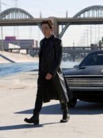 Cillian Murphy In Time Long Leather Coat