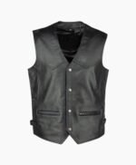 Classic Black Leather Vest