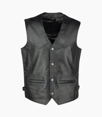 Classic Black Leather Vest