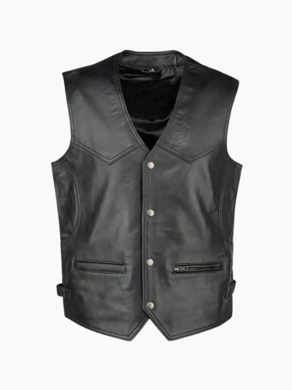 Classic Black Leather Vest