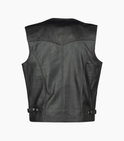 Classic Black Leather Vest