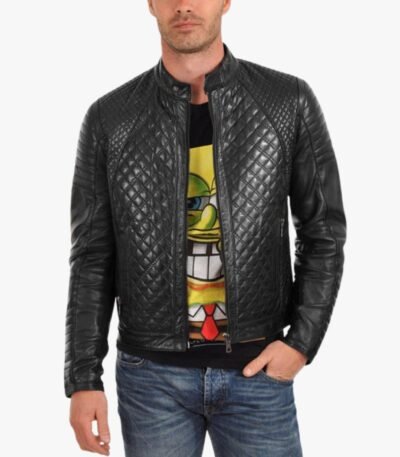 Classic Black Quilted Leather Jacket