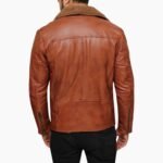 Classic Brown Leather Shearling Jacket