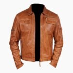 Classic Vintage Brown Men Leather Jacket