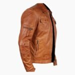 Classic Vintage Brown Men Leather Jacket