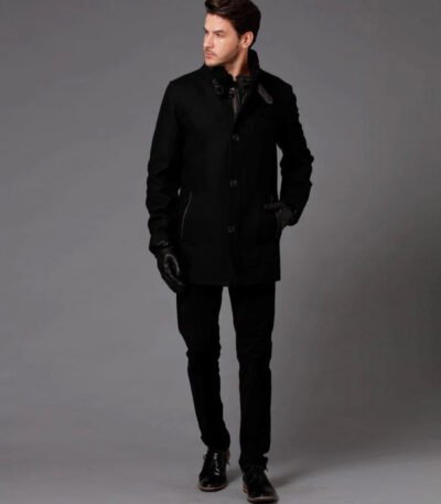 Classic Winter Suede Leather Jacket For Men