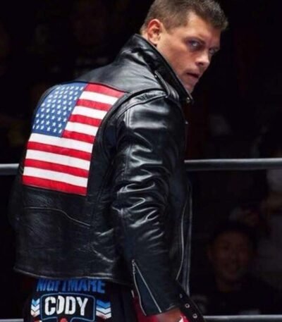 Cody Rhodes American Flag Biker Jacket