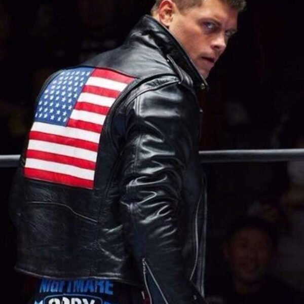 Cody Rhodes American Flag Biker Jacket