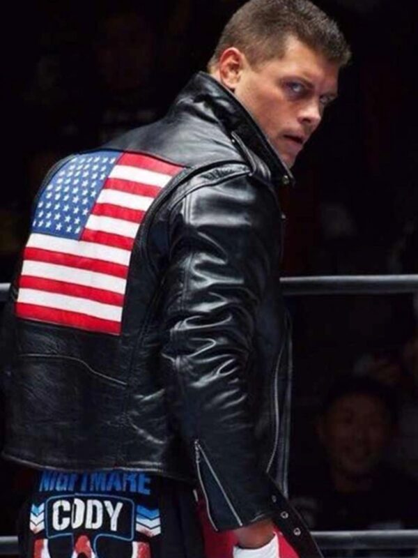 Cody Rhodes American Flag Biker Jacket