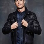 Cristiano Ronaldo Black Leather Jacket