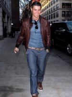 Cristiano Ronaldo Dark Brown Leather Jacket