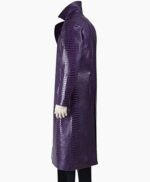 Crocodile Suicide Squad Joker Purple Leather Coat