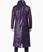 Crocodile Suicide Squad Joker Purple Leather Coat
